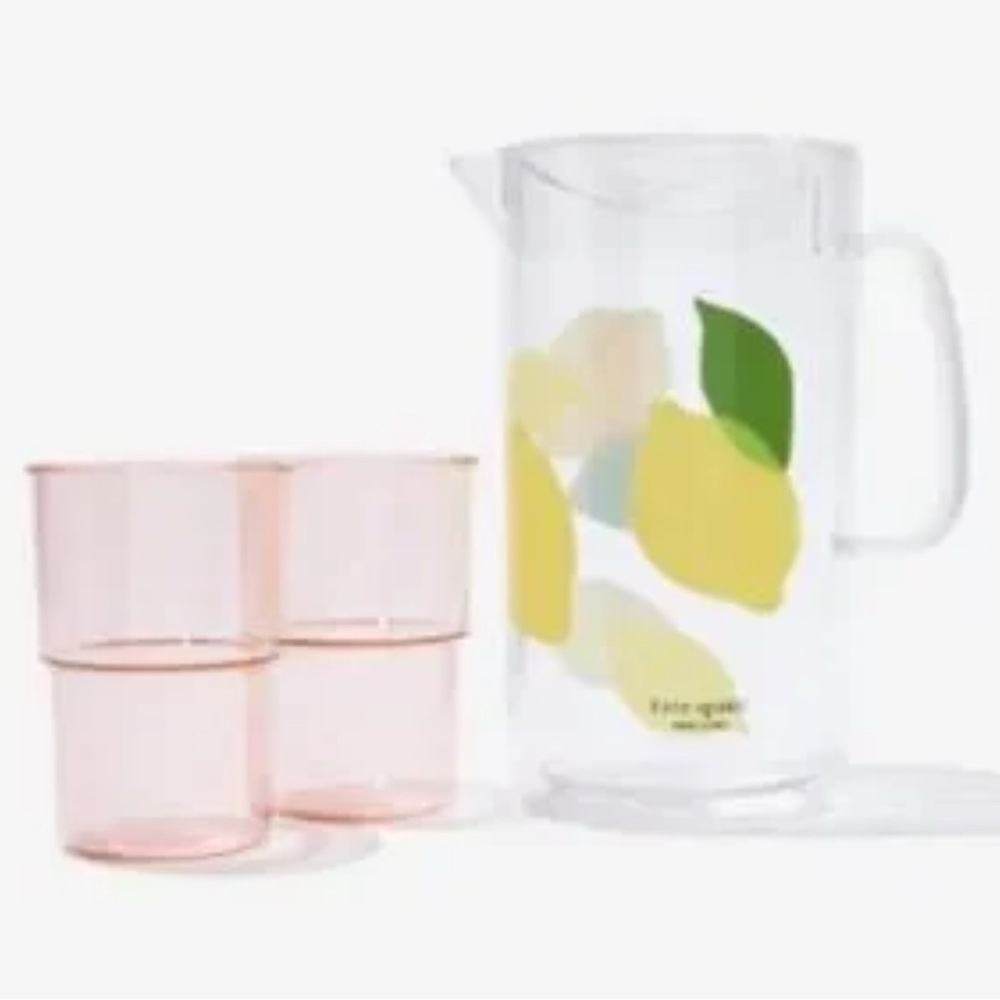KATE SPADE NWT 🍋lemonade pitcher🍋 with glasses